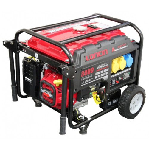 LONCIN LC8000D-AS 6KW GENERATOR E/START -AVR-L/RUN TANK - WHEEL KIT